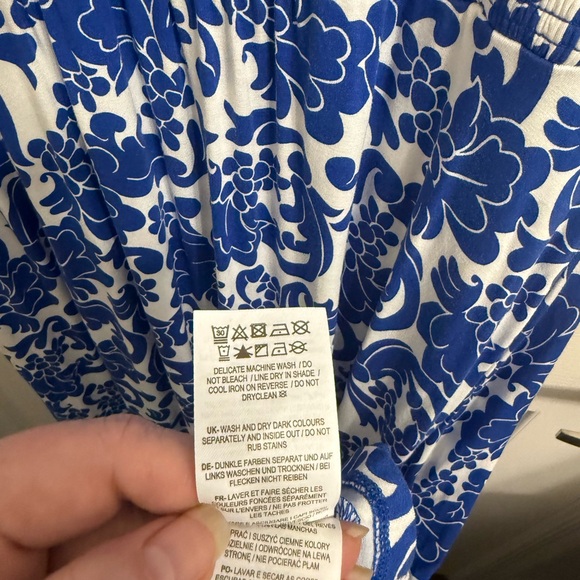 Boden Blue and White Floral Midi Knit Dress - Picture 8 of 9